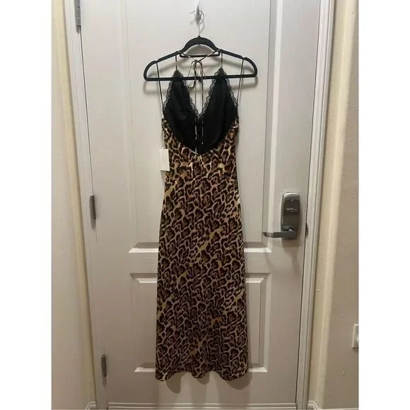 NIA Revolve Zara cheetah print Midi Dress Summer Dress size S NWT - Picture 2 of 4